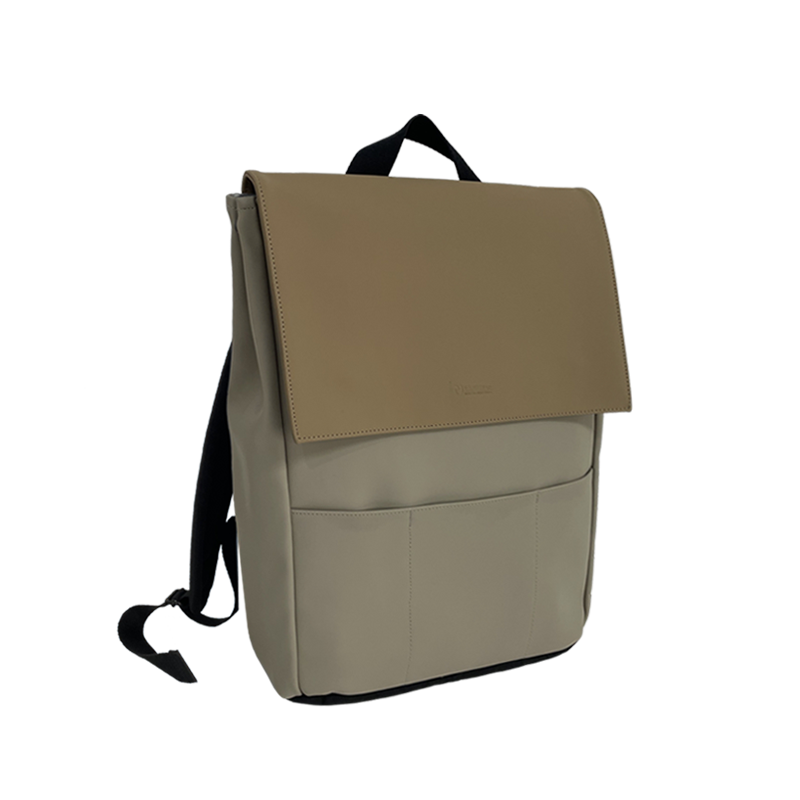 Uright PU Laptop Backpack Beige